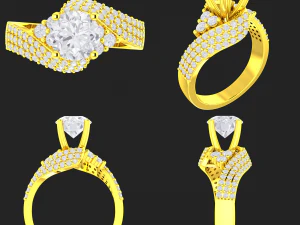 collection of 20 ladies diamond rings -3 3D Print Model