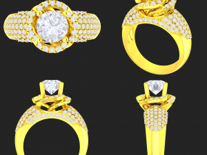 collection of 20 ladies diamond rings -3 Modelo de Impressão 3D
