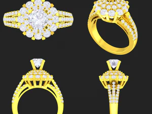collection of 20 ladies diamond rings -3 3D Print Model