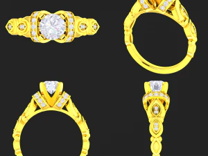 collection of 20 ladies diamond rings -3 3D Print Model