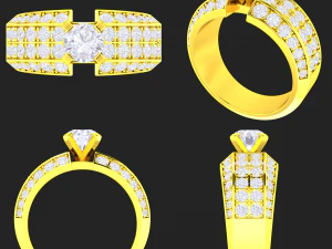 collection of 20 ladies diamond rings -3 3D Print Model