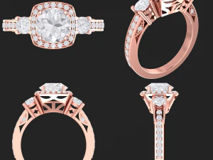 collection of 20 ladies diamond rings -3 3D Print Model
