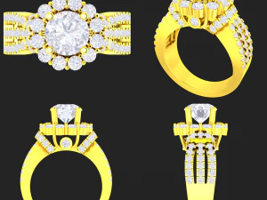 collection of 20 ladies diamond rings -3 3D Print Model