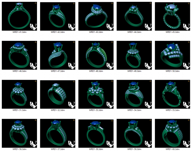 collection of 20 ladies diamond rings -3 Modelo de Impressão 3D .c4d .max .obj .3ds .fbx .stl .blend 