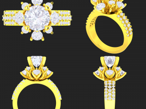 collection of 20 ladies diamond rings - 4 3D Принт Модель