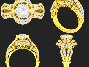 collection of 20 ladies diamond rings - 4 3D Принт Модель