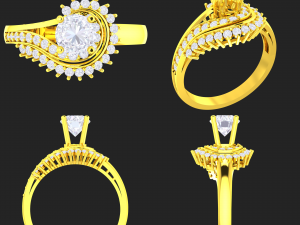 collection of 20 ladies diamond rings - 4 3D Принт Модель