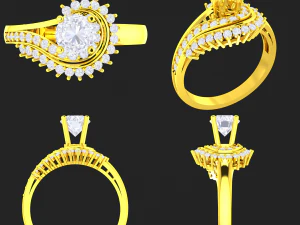 レディース ダイヤモンド リング 20 個のコレクション - 4 3Dプリントモデル