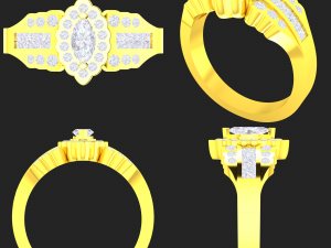 collection of 20 ladies diamond rings - 4 3D Принт Модель