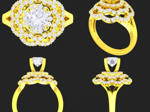 レディース ダイヤモンド リング 20 個のコレクション - 4 3Dプリントモデル