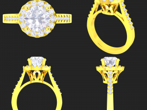 collection of 20 ladies diamond rings - 4 3D Принт Модель
