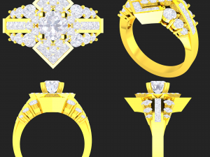 collection of 20 ladies diamond rings - 4 3D Принт Модель