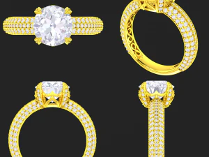 レディース ダイヤモンド リング 20 個のコレクション - 4 3Dプリントモデル