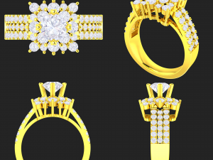 collection of 20 ladies diamond rings - 4 3D Принт Модель