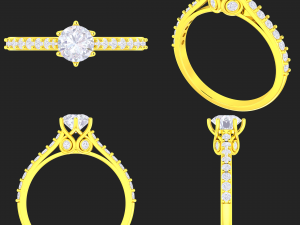 collection of 20 ladies diamond rings - 4 3D Принт Модель