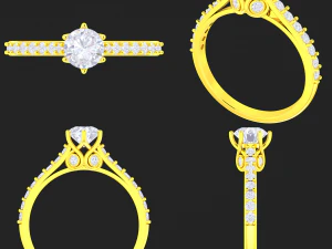 レディース ダイヤモンド リング 20 個のコレクション - 4 3Dプリントモデル