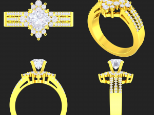 collection of 20 ladies diamond rings - 5 3D Print Model