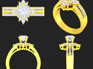 collection of 20 ladies diamond rings - 5 3D Print Model