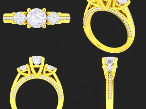 collection of 20 ladies diamond rings - 5 3D Print Model