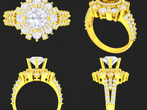 collection of 20 ladies diamond rings - 5 3D Print Model