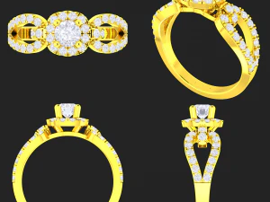 collection of 20 ladies diamond rings - 5 3D Print Model