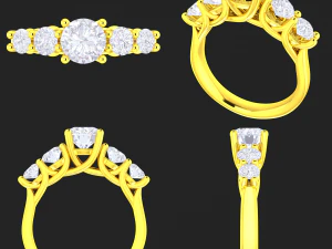 collection of 20 ladies diamond rings - 5 3D Print Model