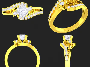 collection of 20 ladies diamond rings - 5 3D Print Model