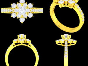 collection of 20 ladies diamond rings - 5 3D Print Model