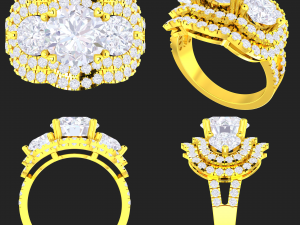 collection of 20 ladies diamond rings - 5 3D Print Model