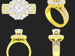 collection of 20 ladies diamond rings - 5 3D Print Model