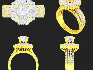 collection of 20 ladies diamond rings - 5 3D Print Model