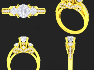 collection of 20 ladies diamond rings - 5 3D Print Model