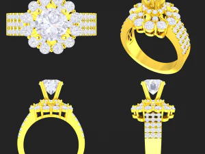 collection of 20 ladies diamond rings - 5 3D Print Model