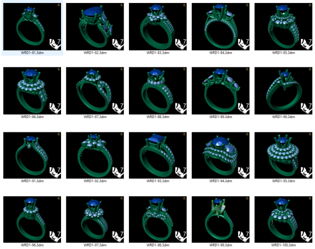 collection of 20 ladies diamond rings - 5 3D Print Model .c4d .max .obj .3ds .fbx .stl .blend 