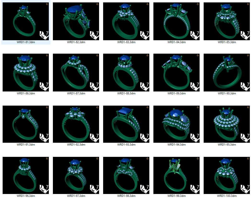 collection of 20 ladies diamond rings - 5 3D Print Model .c4d .max .obj .3ds .fbx .stl .blend 