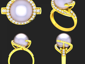 collection of 20 ladies pearl rings - 1 Modello di stampa 3D