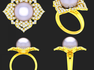 collection of 20 ladies pearl rings - 1 Modello di stampa 3D
