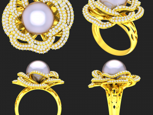 collection of 20 ladies pearl rings - 1 Modello di stampa 3D