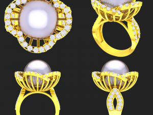 collection of 20 ladies pearl rings - 1 Modello di stampa 3D