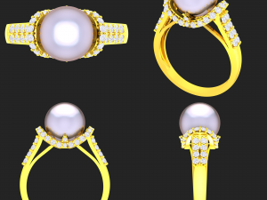 collection of 20 ladies pearl rings - 1 Modello di stampa 3D
