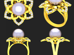 collection of 20 ladies pearl rings - 1 Modello di stampa 3D
