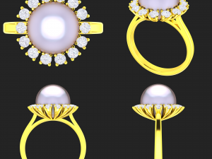 collection of 20 ladies pearl rings - 1 Modello di stampa 3D