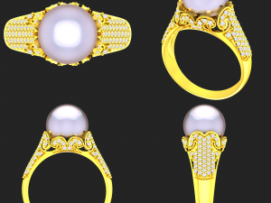 collection of 20 ladies pearl rings - 1 Modello di stampa 3D