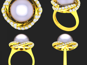 collection of 20 ladies pearl rings - 1 Modello di stampa 3D
