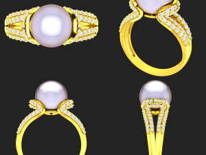 collection of 20 ladies pearl rings - 1 Modello di stampa 3D