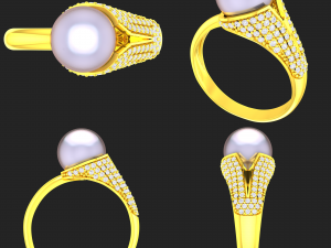 collection of 20 ladies pearl rings - 1 Modello di stampa 3D