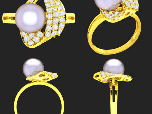 collection of 20 ladies pearl rings - 1 Modello di stampa 3D