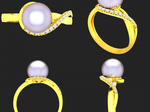 collection of 20 ladies pearl rings - 1 Modello di stampa 3D