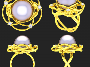 collection of 20 ladies pearl rings - 1 Modello di stampa 3D