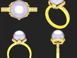 collection of 20 ladies pearl rings - 1 Modello di stampa 3D